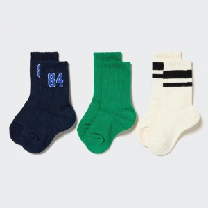 Uniqlo (3 Pairs) Kids' Socks Blue US | DYFG-58203