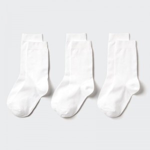 Uniqlo (3 Pairs) Women Socks Tights White US | YXTJ-72614