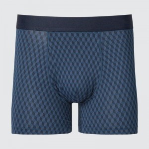 Uniqlo AIRism Boxer (Print) Men Briefs Blue US | LCZI-81027