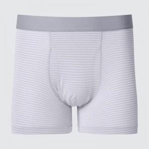 Uniqlo AIRism Boxer (Stripe) Men Briefs Grey US | SVNP-32649