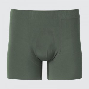 Uniqlo AIRism Boxer (Ultra Seamless) Men Briefs Dark Green US | STDJ-17084