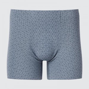 Uniqlo AIRism Boxer (Ultra Seamless, Print) Men Briefs Grey US | ZWMD-61025