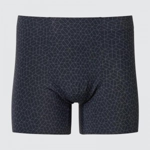 Uniqlo AIRism Boxer (Ultra Seamless, Print) Men Briefs Black US | EGJL-96415