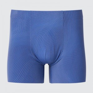 Uniqlo AIRism Boxer (Ultra Seamless, Print) Men Briefs Blue US | VRQW-43859