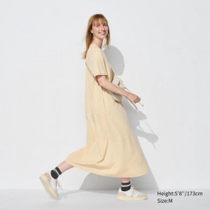 Uniqlo AIRism Cotton Women Dress Natural US | WOPQ-67815