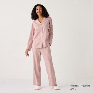 Uniqlo AIRism Cotton Women Pyjamas Pink US | DZUH-13649