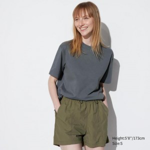 Uniqlo AIRism Cotton Women T-Shirts Grey US | JHXM-13690