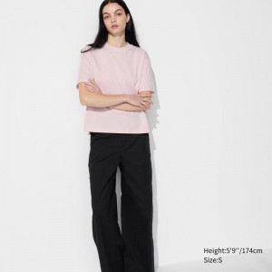 Uniqlo AIRism Cotton Women T-Shirts Pink US | FHBO-57813