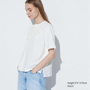 Uniqlo AIRism Cotton Women T-Shirts White US | PVJS-98364