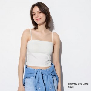 Uniqlo AIRism Cropped Tube Women Tank Tops White US | FXOD-54891