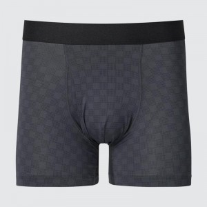 Uniqlo AIRism Printed Boxer Men Briefs Dark Grey US | LUWJ-42978