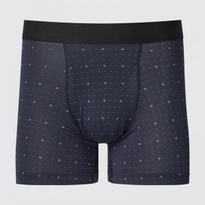 Uniqlo AIRism Printed Boxer Men Briefs Navy US | NLKT-81506