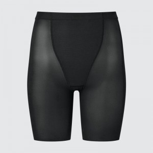 Uniqlo AIRism Shaper Half Women Shorts Black US | TCNU-76501