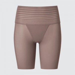 Uniqlo AIRism Shaper Half Women Shorts Brown US | KSEI-23680