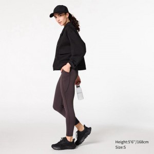 Uniqlo AIRism UV Protection Soft (With Pockets) Women Leggings Dark Brown US | APGS-40158