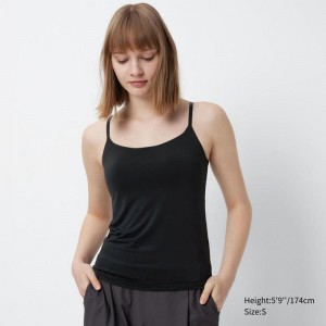 Uniqlo AIRism Women Tank Tops Black US | DVFG-52960