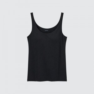 Uniqlo AIRism Women Tank Tops Black US | QWVO-80965