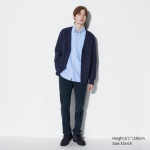 Uniqlo AirSense (Cotton-Like, Long) Men Trousers Navy US | IWLM-16395