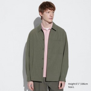 Uniqlo AirSense Men Jackets Olive US | QTJP-63582