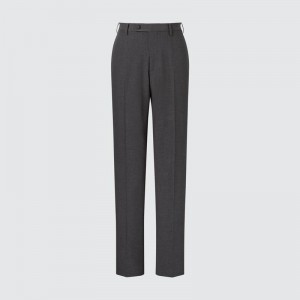 Uniqlo AirSense (Wool-Like, Long) Men Trousers Dark Grey US | ZGCB-84635