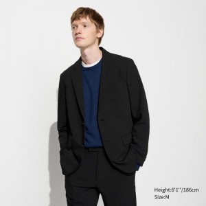 Uniqlo AirSense (Wool-Like) Men Jackets Black US | DAUK-10738