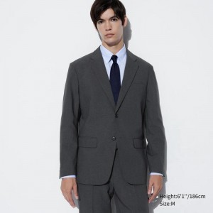 Uniqlo AirSense (Wool-Like) Men Jackets Dark Grey US | ADFX-91543