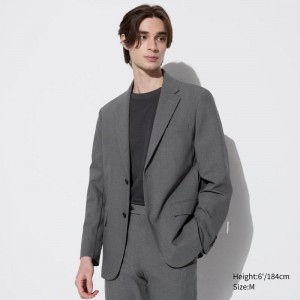 Uniqlo AirSense (Wool-Like) Men Jackets Grey US | VUYF-91547