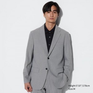 Uniqlo AirSense (Wool-Like) Men Jackets Grey US | HCKZ-19842