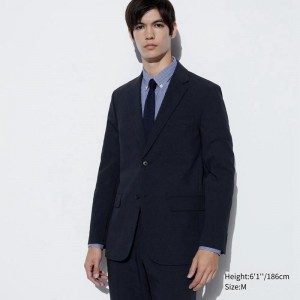 Uniqlo AirSense (Wool-Like) Men Jackets Navy US | VXMT-65908