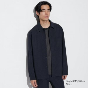 Uniqlo AirSense (Wool-Like) Men Jackets Navy US | GRWE-05421