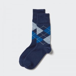 Uniqlo (Argyle) Men Socks Blue US | VKDB-90153