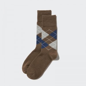 Uniqlo (Argyle) Men Socks Brown US | ECFQ-75849