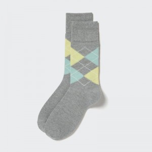 Uniqlo (Argyle) Men Socks Grey US | KRPQ-68071