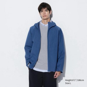 Uniqlo BLOCKTECH (3D Cut) Men Parka Blue US | CIBL-48352