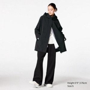 Uniqlo BLOCKTECH Half Women Coats Black US | RZJW-56237