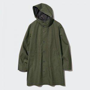 Uniqlo BLOCKTECH Men Coat Olive US | BSXU-37569