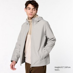 Uniqlo BLOCKTECH Men Parka Light Grey US | BSZY-40156