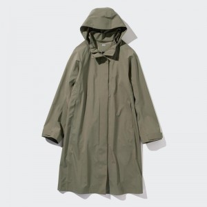 Uniqlo BLOCKTECH Women Coats Olive US | VQCI-81567