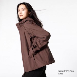 Uniqlo BLOCKTECH Women Parka Wine US | ZDBS-20768