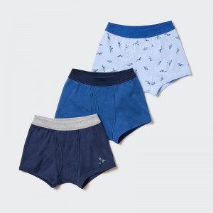 Uniqlo Boys Boxer (Dinosaurs, 3 Pairs) Kids' Briefs Blue US | HNFA-06592