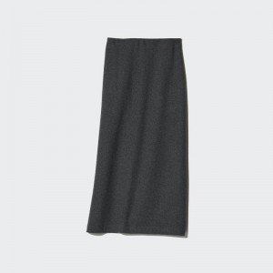 Uniqlo Brushed Jersey Narrow Women Skirts Dark Grey US | XUMV-50348