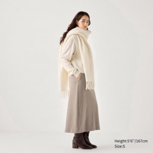 Uniqlo Brushed Jersey Narrow Women Skirts Beige US | WDYF-50643