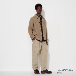 Uniqlo Cargo Men Trousers Beige US | BSHN-94738