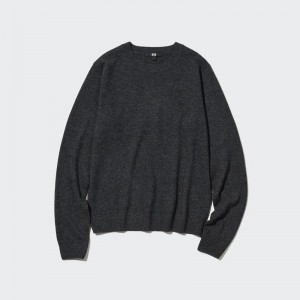 Uniqlo Cashmere Crew Neck Women Jumper Dark Grey US | GIFT-94016