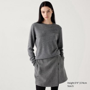 Uniqlo Cashmere Crew Neck Women Jumper Grey US | OJNX-76982