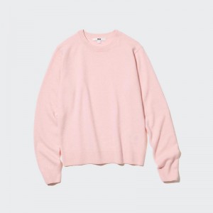 Uniqlo Cashmere Crew Neck Women Jumper Pink US | NQAJ-81763