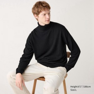 Uniqlo Cashmere Men Jumper Black US | LISG-90576