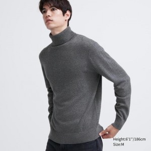 Uniqlo Cashmere Men Jumper Grey US | FMDK-70193