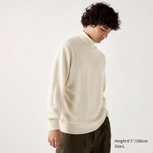 Uniqlo Cashmere Men Jumper Natural US | JECM-43576