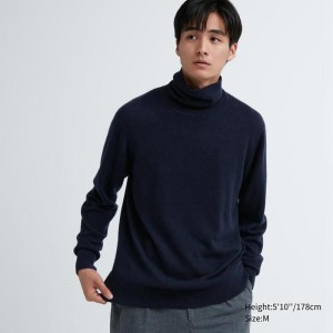 Uniqlo Cashmere Men Jumper Navy US | ETIL-43612